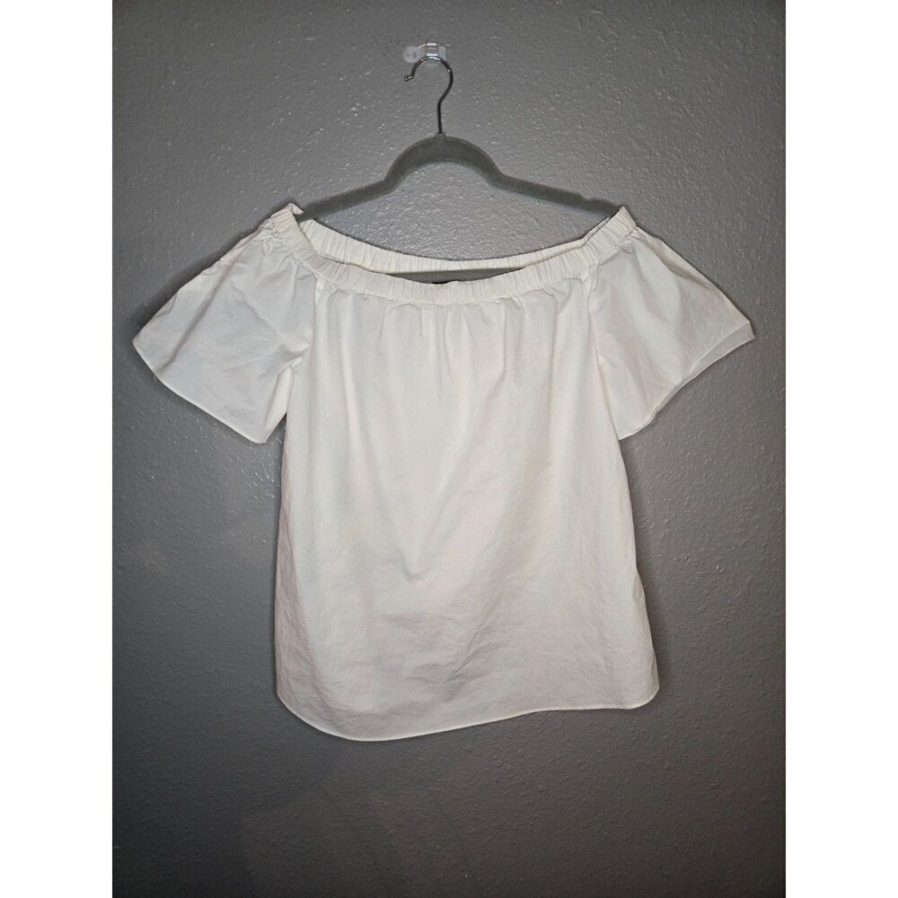 Vince Camuto Off The Shoulder White Cotton Top Size Small - Picture 2 of 4